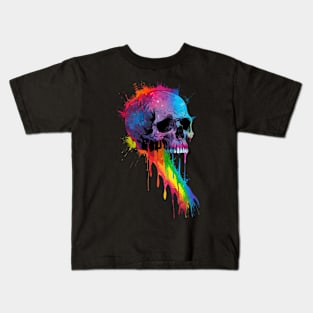 Tie Dye Rainbow Skull Kids T-Shirt